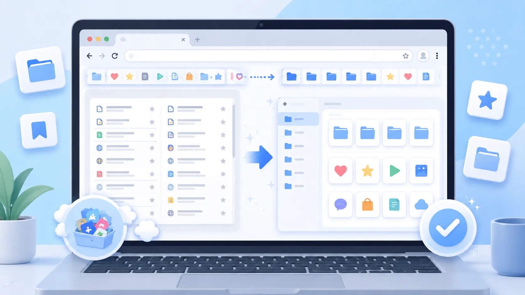 Chromeのブックマークを整理して探しやすくするイメージ