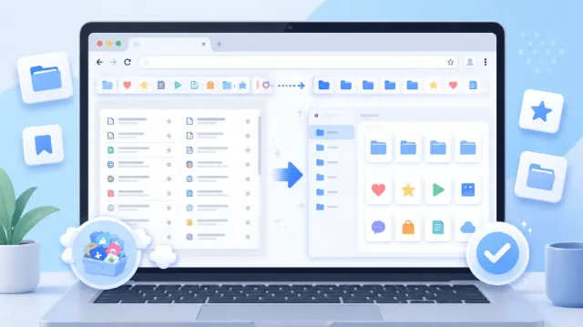 Chromeのブックマークを整理して探しやすくするイメージ