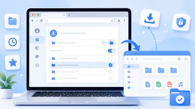 Chromeのダウンロード保存先を確認して整理するイメージ