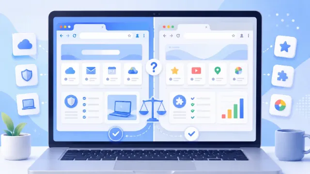 EdgeとChromeの違いを初心者向けに比較するイメージ